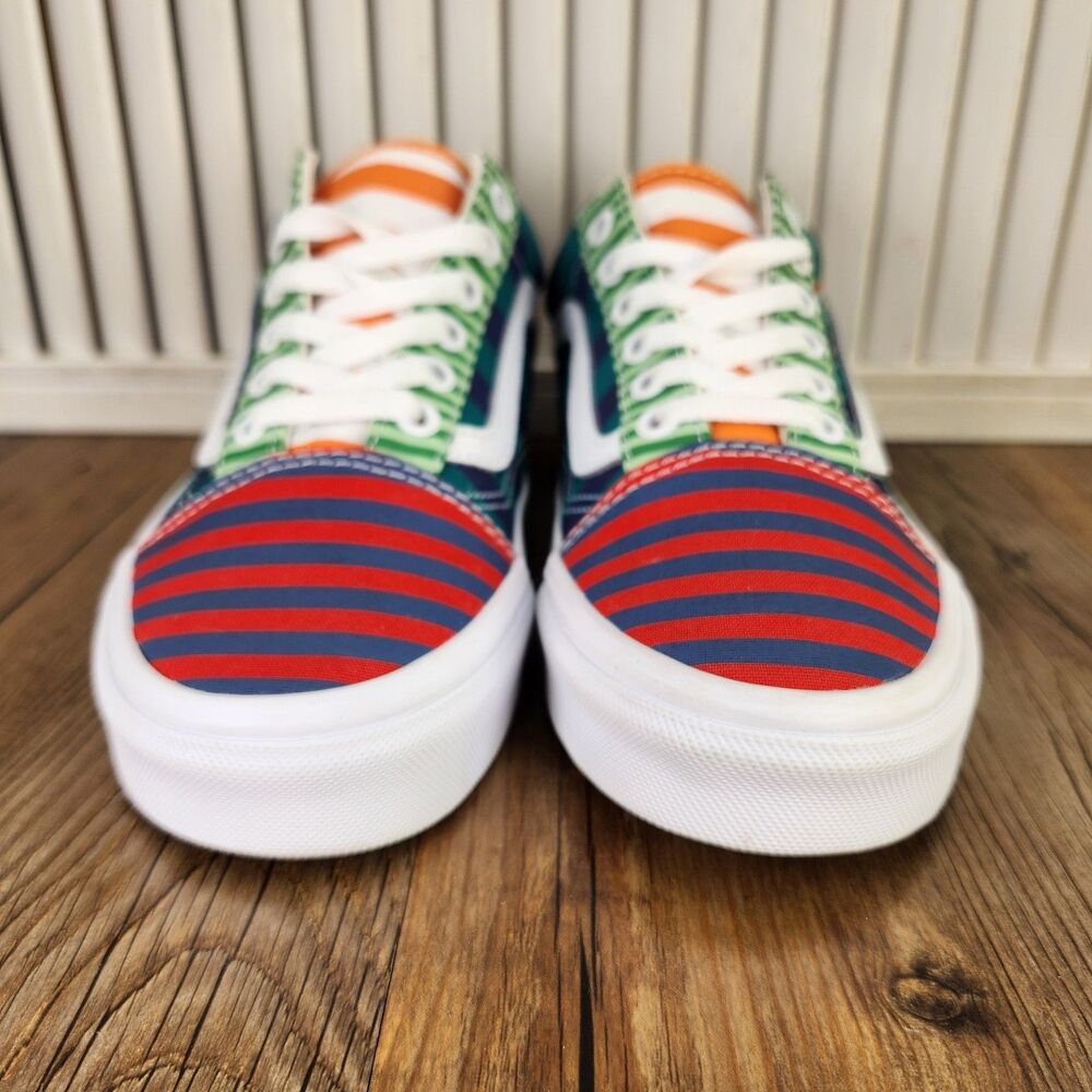 Vans Old Skool Womens Size 6 Multi-Colored Striped Canvas Skater Sneakers Shoes - Picture 2 of 9